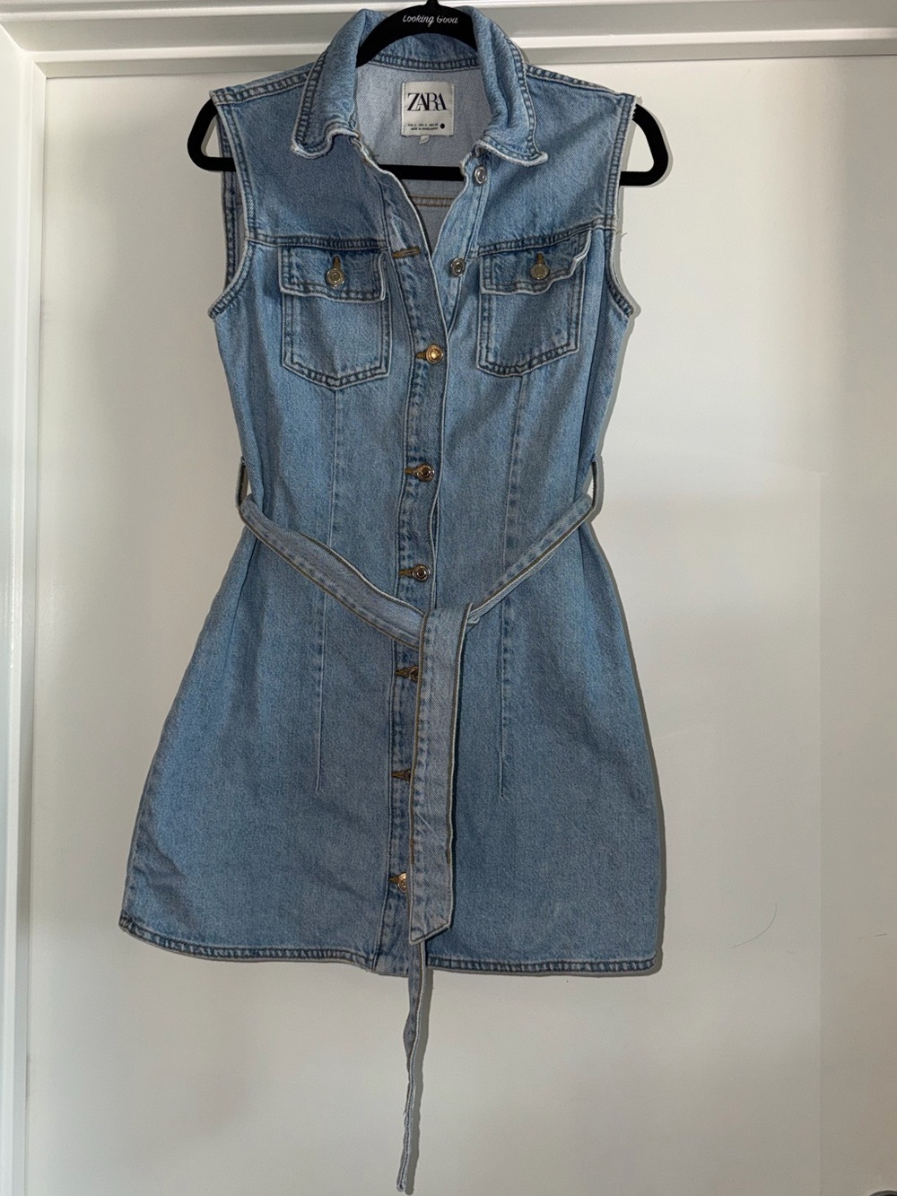 Zara jeans button up mini dress size small